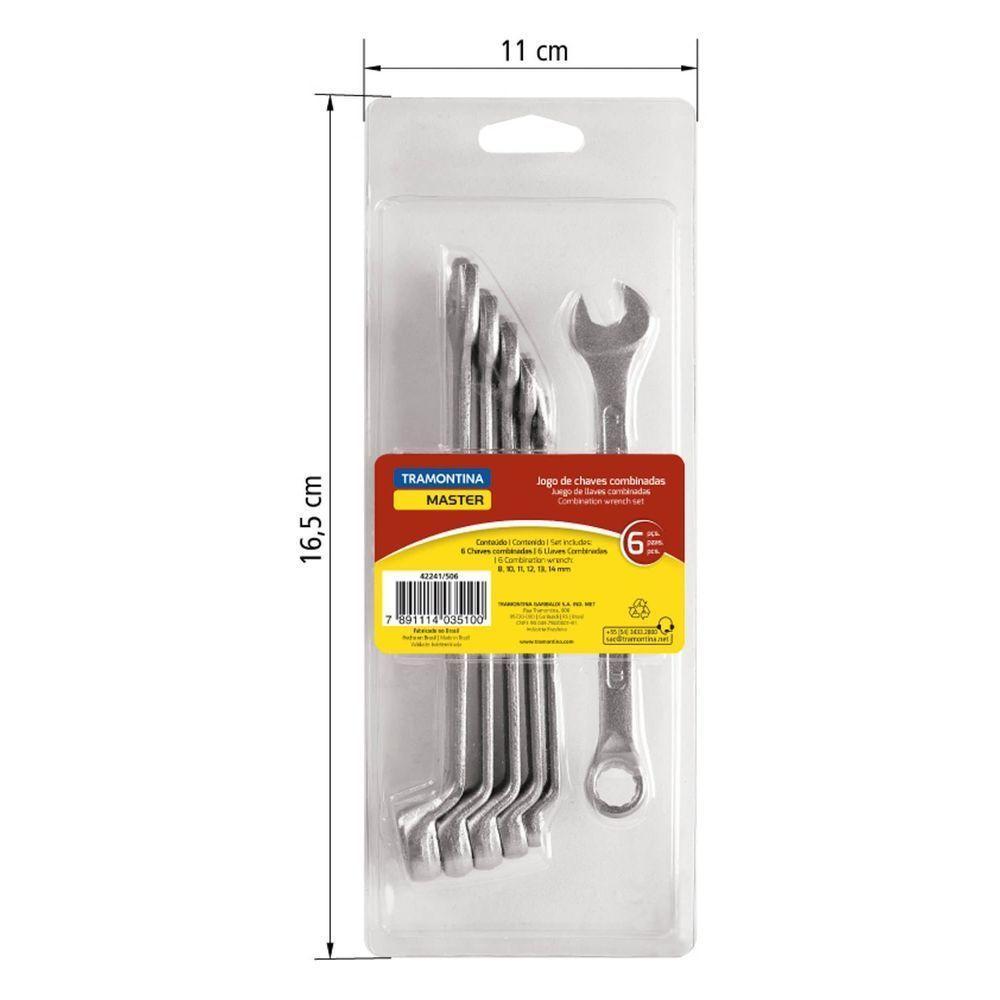 Jogo De Chaves Combinadas Com Corpo Forjado Em Aço Especial Cromado Em Milímetros 6 Peças - 3
