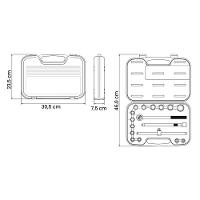 Jogo De Soquetes Estriados Encaixe 1/2" Em Aço Cromo Vanádio Com Acabamento Cromado Maleta 17 Peças - 2