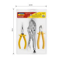 Kit De Ferramentas Com Alicate De Pressão 10" Alicate Corte Diagonal 6" E Alicate Bico Me - 3