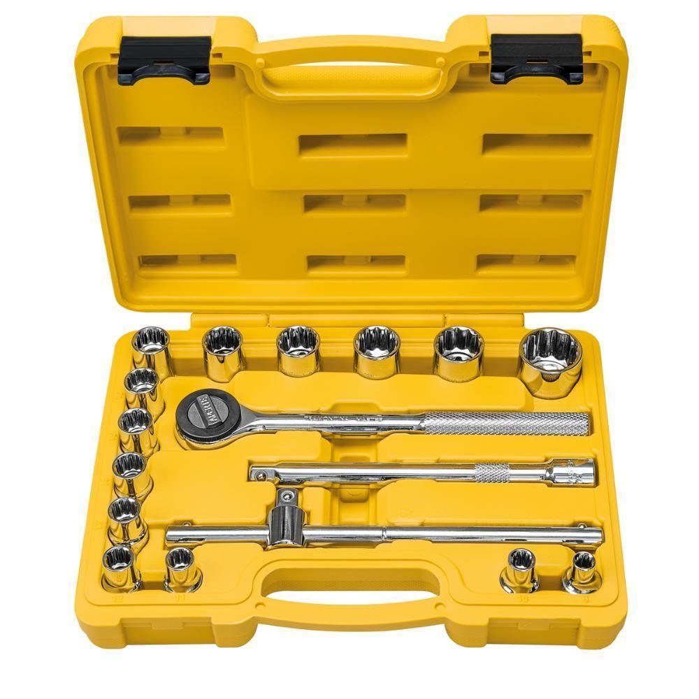 Jogo De Soquetes Estriados Encaixe 1/2" Tramontina 17 Peças - 1