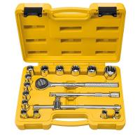 Jogo De Soquetes Estriados Encaixe 1/2" Tramontina 17 Peças - 1