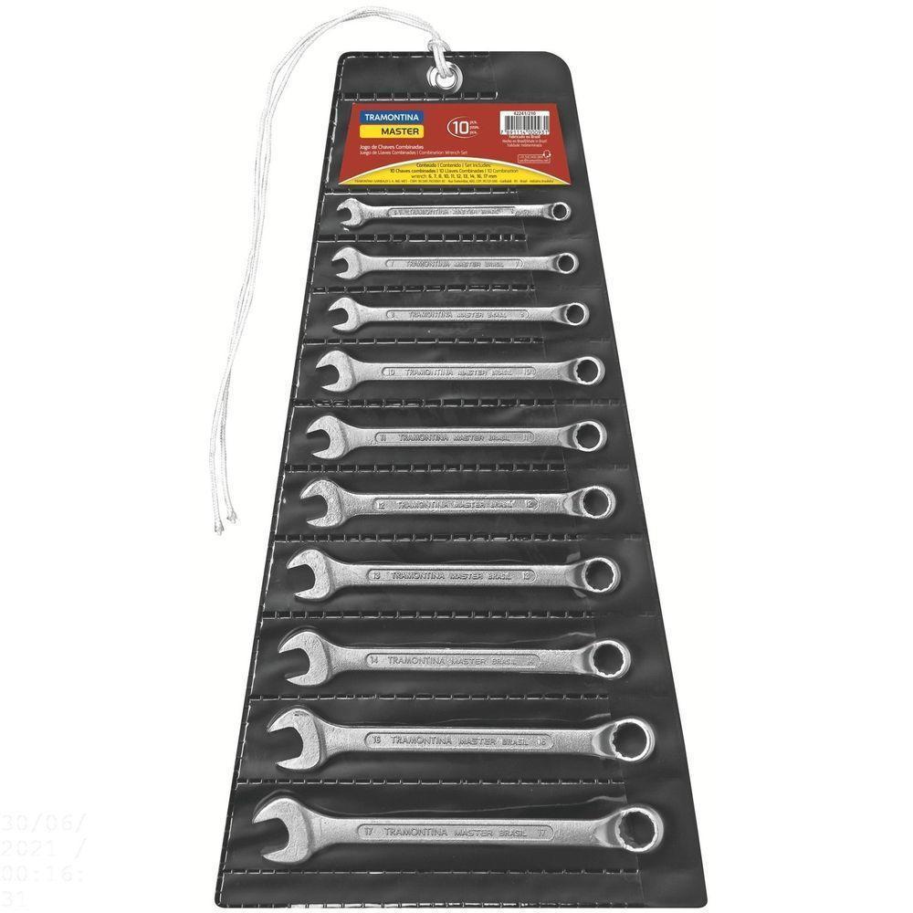 Jogo De Chaves Combinadas Com Corpo Forjado Em Aço Especial Cromado 10 Peças Em Milímetro - 1