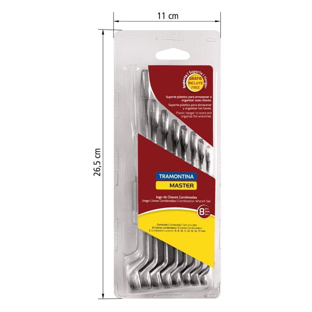Jogo De Chaves Combinadas Com Corpo Forjado Em Aço Especial Cromado 8 Peças Em Milímetro - 2