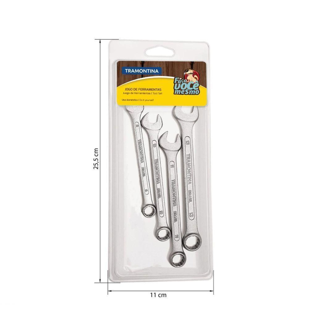 Jogo De Chaves Combinadas Tramontina Com Corpo Em Aço Especial Cromado 4 Peças Tramontina - 2