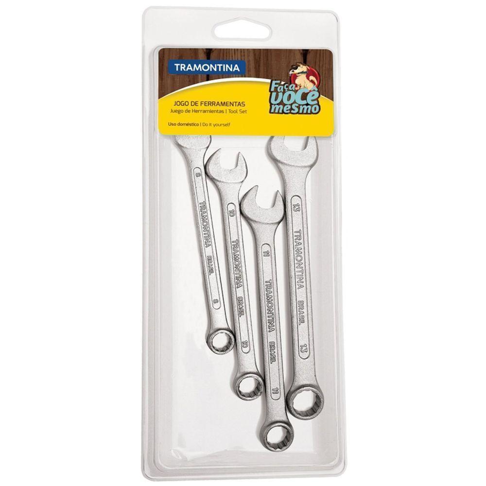 Jogo De Chaves Combinadas Tramontina Com Corpo Em Aço Especial Cromado 4 Peças Tramontina - 4