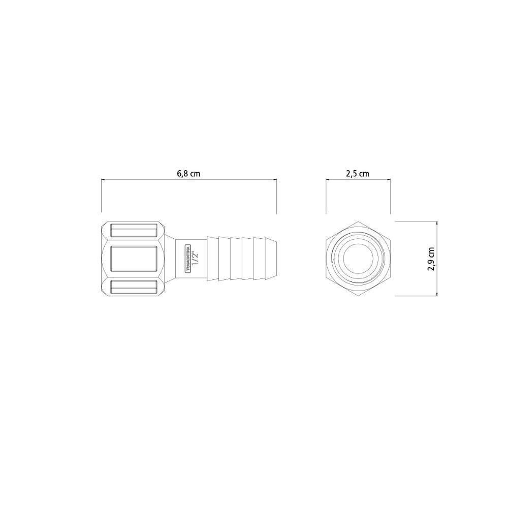Adaptador Com Rosca Interna 1/2'' Tramontina Para Mangueiras - 9