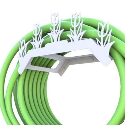 Suporte Enrolador de Mangueira de Jardim Tulipa Branco