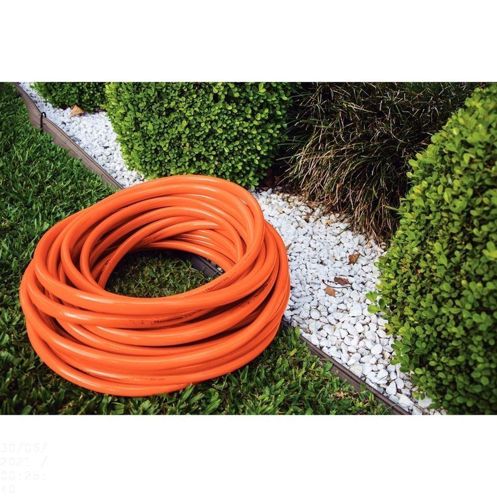Mangueira Multi 1/2" Laranja Em Pvc 3 Camadas 10 M Com Engates Rápidos E Esguicho - 3