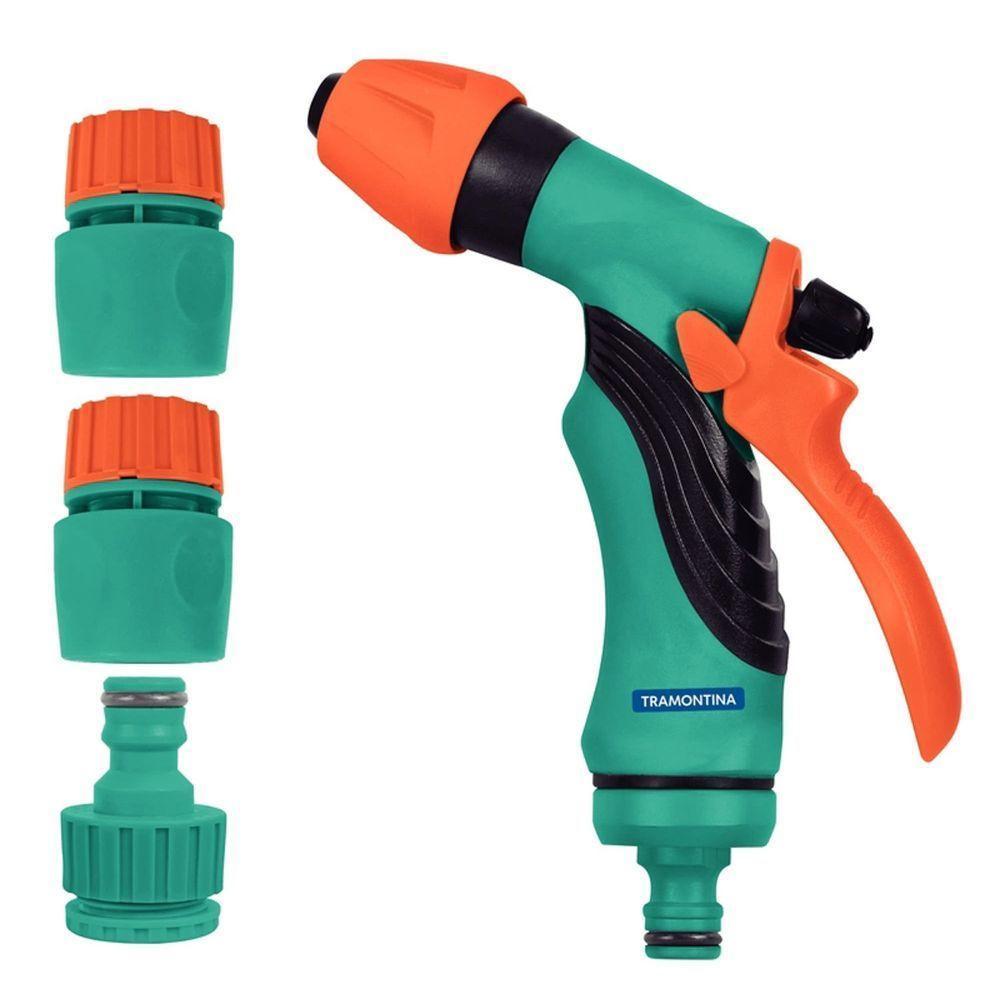 Conjunto Para Irrigação Tramontina Com Engates Rápidos E Hidropistola 4 Peças Tramontina - 1