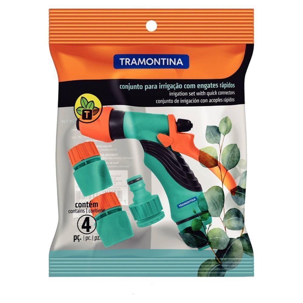 Conjunto Para Irrigação Tramontina Com Engates Rápidos E Hidropistola 4 Peças Tramontina - 3