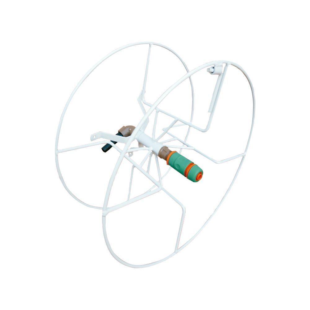 Enrolador De Mangueira Com Engate Rapido - Cor: Branco - 1