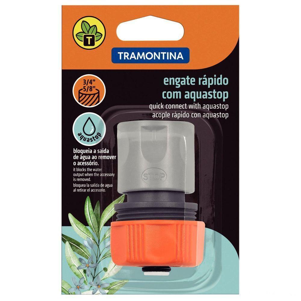 Engate Rápido Com Aquastop Tramontina Em Plástico Para Mangueira 5/8" E 3/4" Tramontina - 3