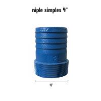 Niple Simples De Ferro Fundido Para Mangote Tamanho 4" Azul - 2