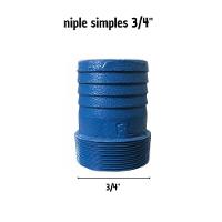 Niple Simples De Ferro Fundido Para Mangote Tamanho 3/4" Azul - 2