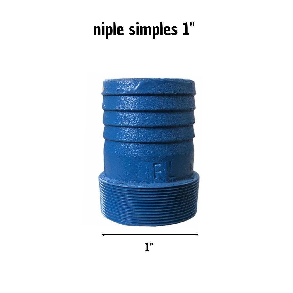 Niple Simples De Ferro Fundido Para Mangote Tamanho 1" Azul - 2
