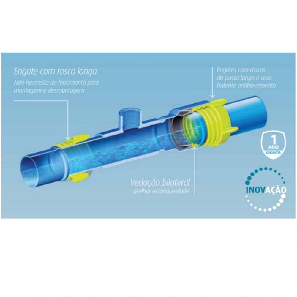 Saída Para Aspersor Engate Roscável 3" X 1.1/2" Pvc Azul - 3