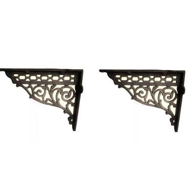 Kit 02 Cantoneiras em Ferro Fundido Cor Preto em Hera