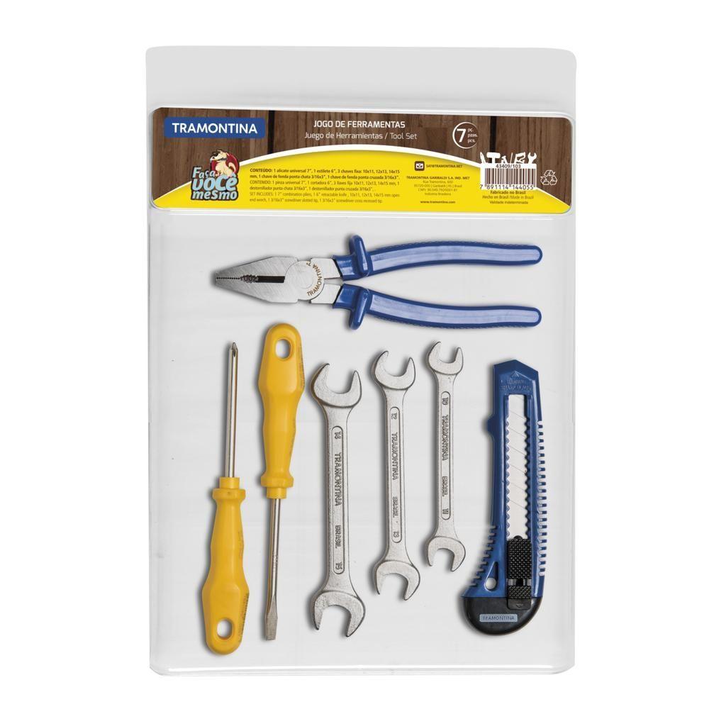 Kit Ferramentas Tramontina com Alicate Estilete Chaves 7 Pçs - 4