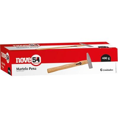 Martelo Pena 500G Aço Forjado Cabo Madeira - Nove54