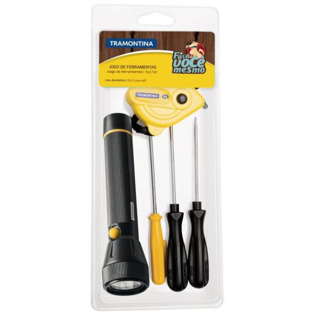 Kit de Ferramentas com Lanterna Chaves de Fenda e Trena - 1