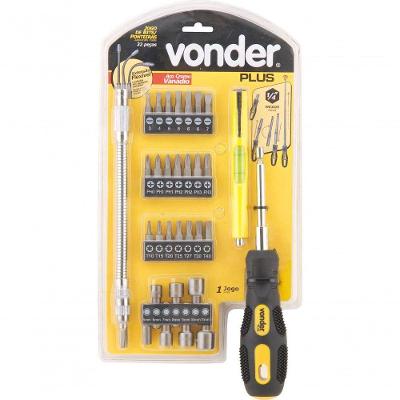 Jogo Bits Ponteiras 1/4" C/ 32 Pç Cromo Vanádio Vonder Plus