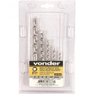 Jogo Broca De Vídea 4-10mm Din 8039 Para Concreto Estojo Plá