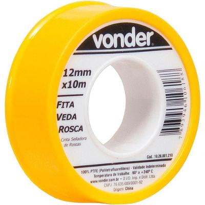 Fita Veda Rosca 12Mmx10M Ptfe Teflon - Vonder