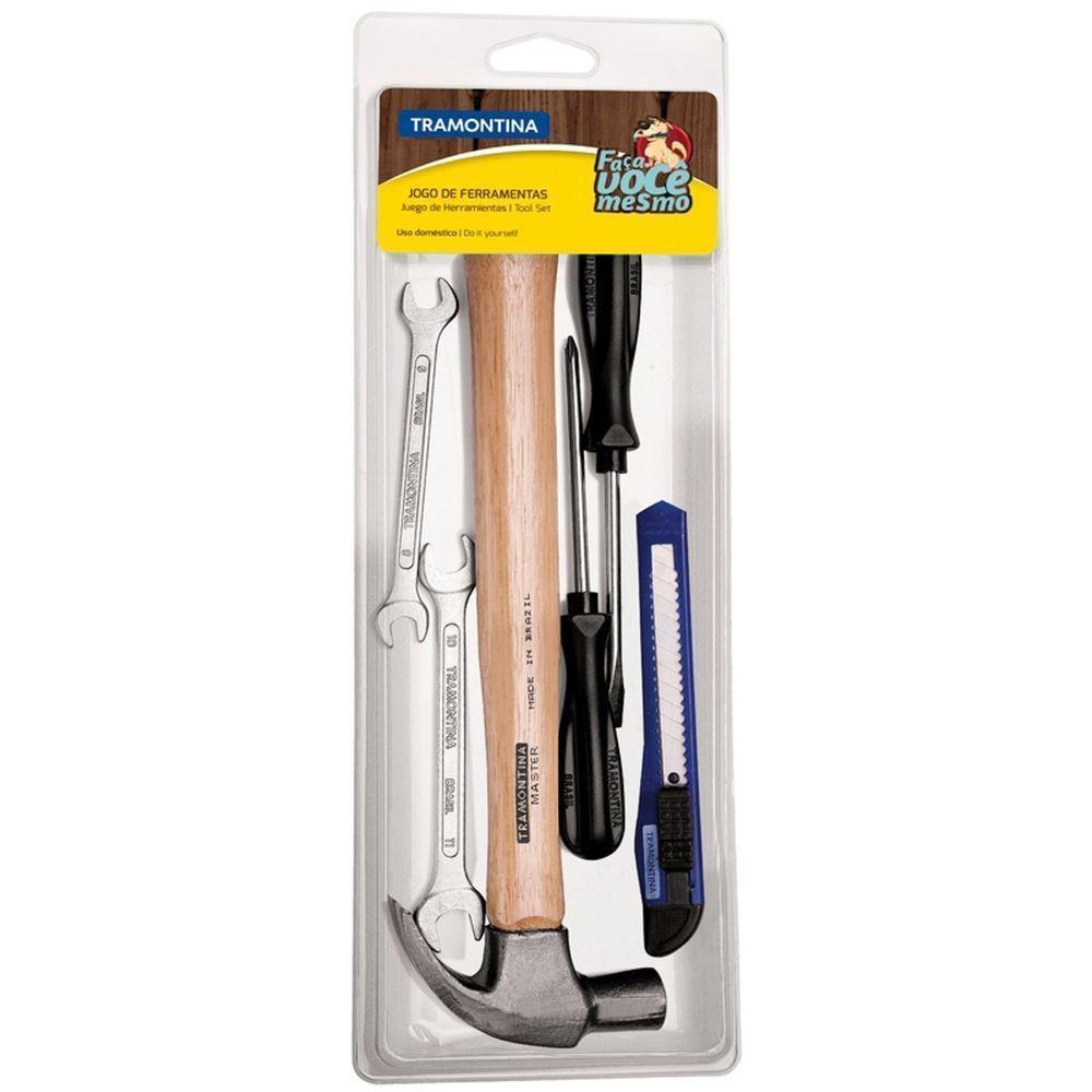 Kit De Ferramentas Tramontina Com Martelo Chaves Fixas Estilete E Chaves De Fenda 6 Peças Tramontina - 3