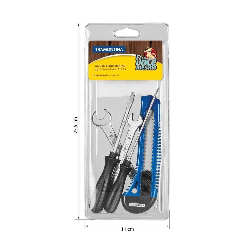 Kit De Ferramentas Com Chaves De Fenda Estilete E Chaves Fixas Para Uso Doméstico 5 Peças - 4