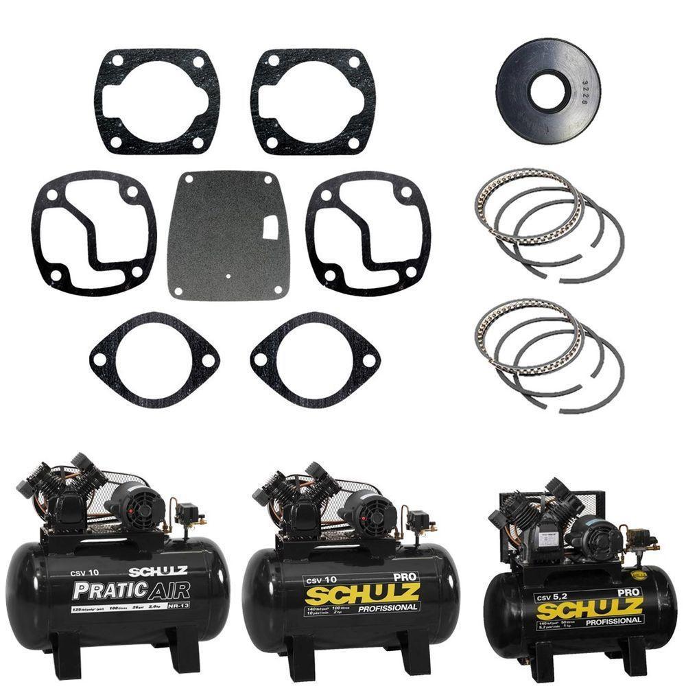 Kit Reparo Vedação Compressor Schulz Csv 5.2 Csv 10 Pro Pratic Air - 1