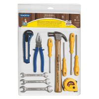 Kit De Ferramentas Com Martelo Trena Alicate Estilete Chaves De Fenda E Chaves Fixas 11 P - 4