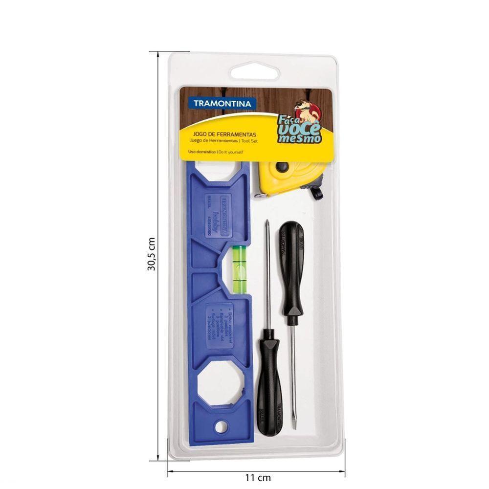Kit De Ferramentas Tramontina Com Nível De Plástico Trena E Chaves De Fenda 4 Peças Tramontina - 4