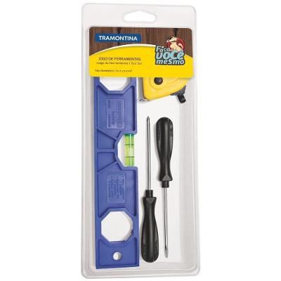 Kit De Ferramentas Tramontina Com Nível De Plástico Trena E Chaves De Fenda 4 Peças Tramontina