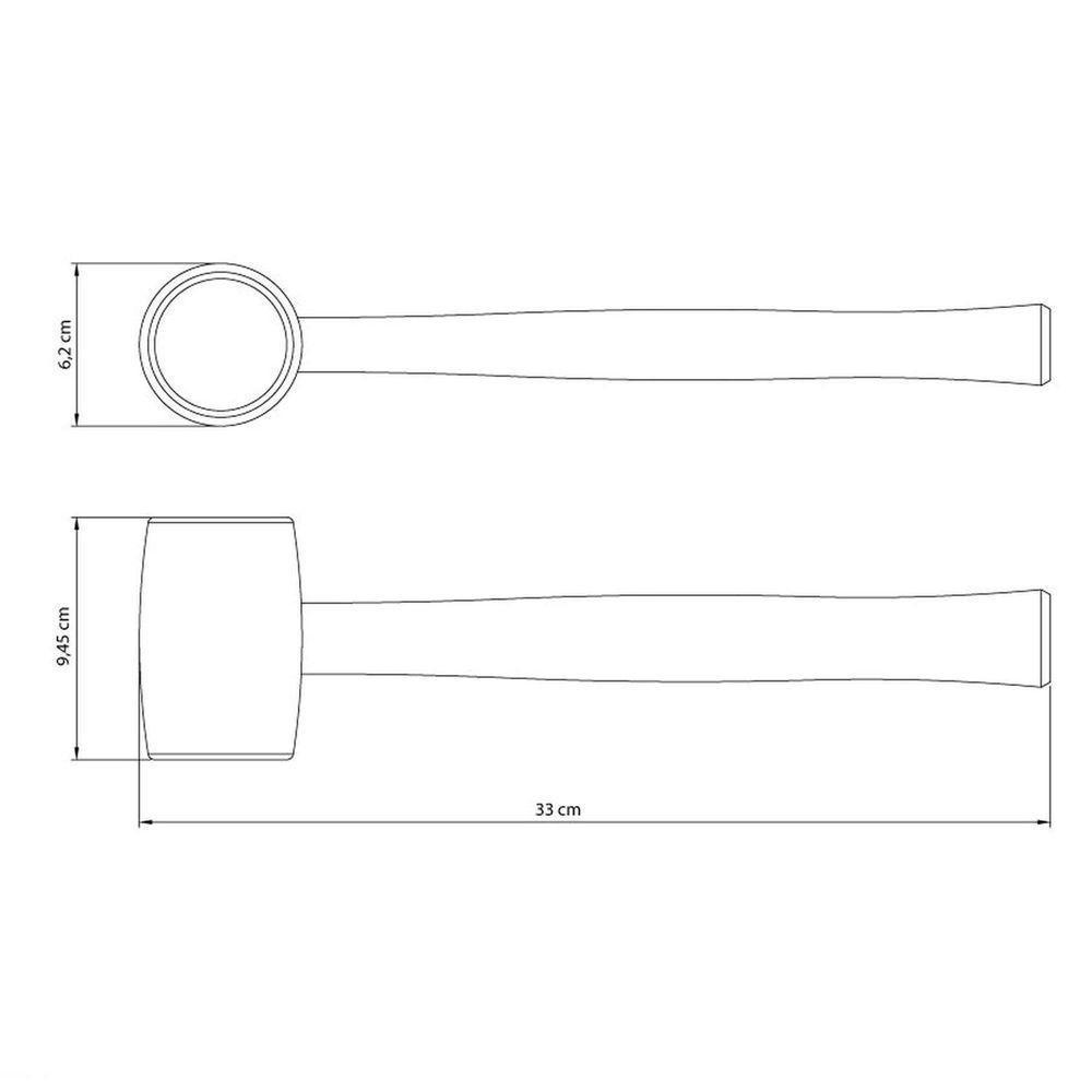 Martelo De Borracha 450 G Tramontina Com Cabo De Madeira Modelo Americano Tramontina - 3