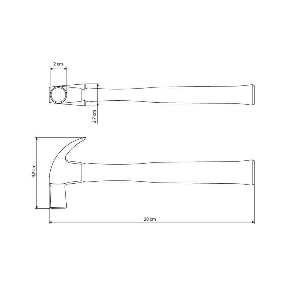 Martelo De Unha 20 Mm Tramontina Basic Com Cabo Em Madeira Envernizada Tramontina - 3