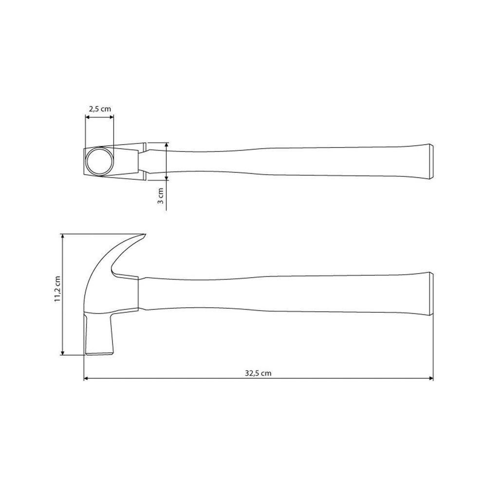 Martelo De Unha 25 Mm Tramontina Basic Com Cabo Em Madeira Envernizada Tramontina - 3