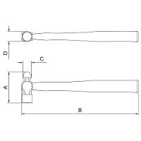 Martelo De Bola Com Cabo De Madeira 200 G Tramontina Pro Tramontina - 3