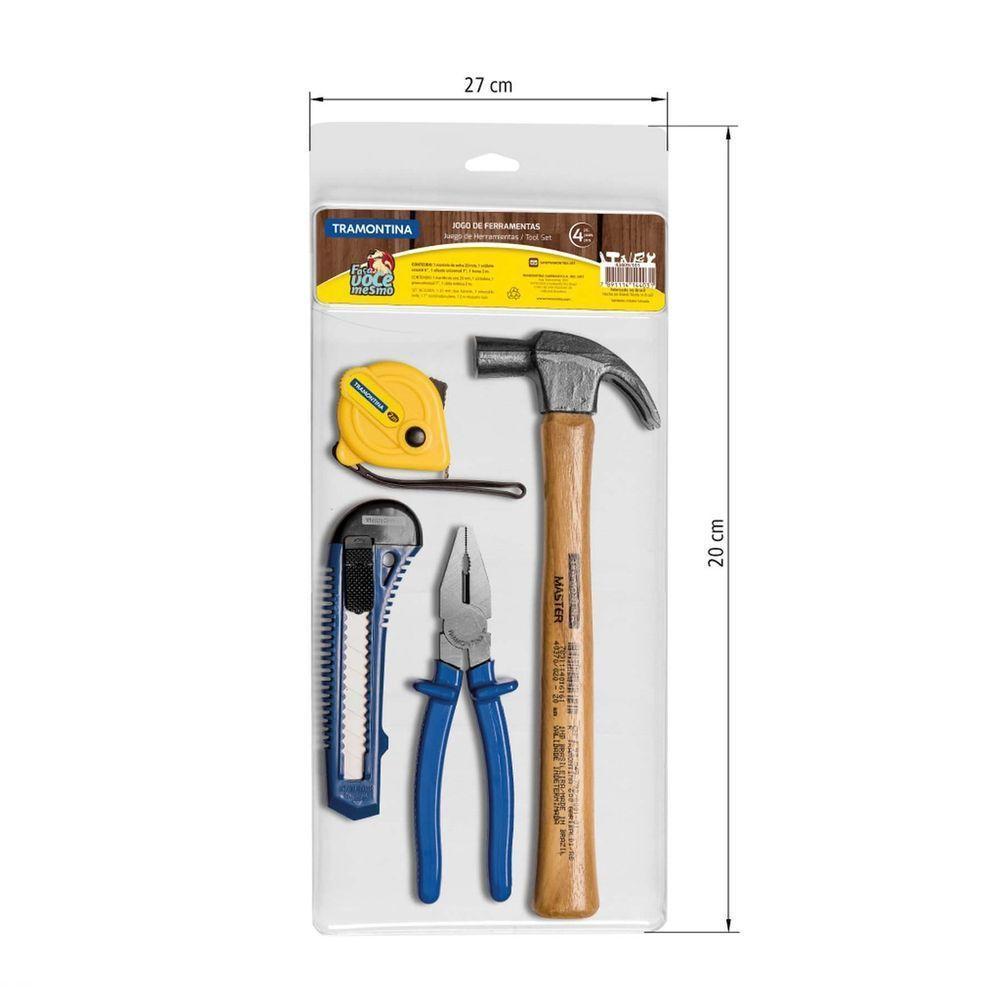 Kit De Ferramentas Tramontina Com Martelo Estilete Alicate E Trena 4 Peças Tramontina - 2