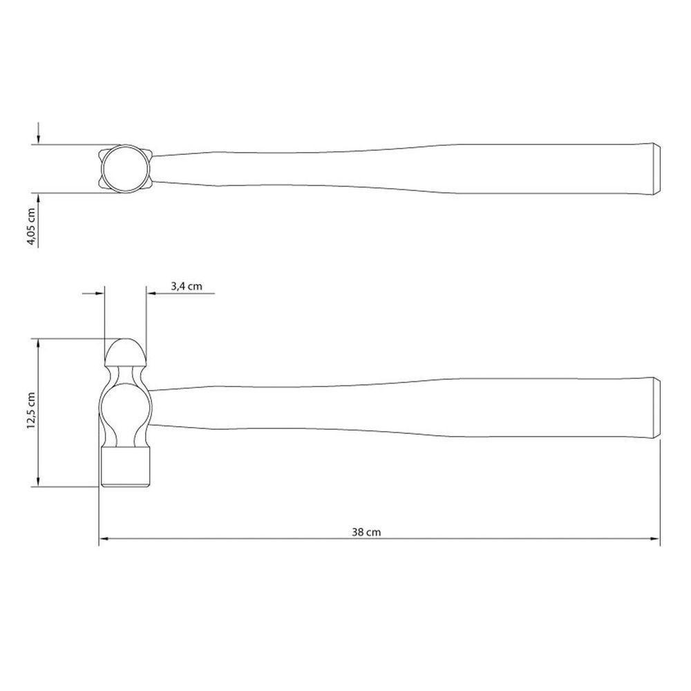 Martelo De Bola 800 G Tramontina Basic Com Cabo Em Madeira Envernizada Tramontina - 2