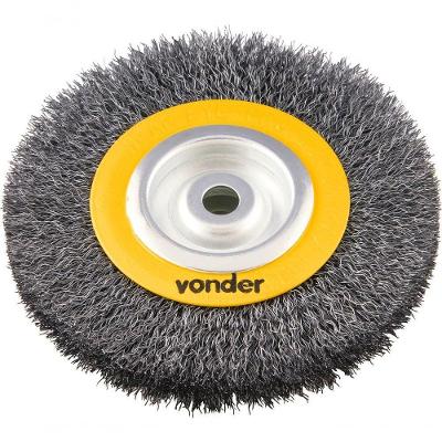Escova Circular Ondulada 6X3/4 Furo 1/2 Aço Carbono Polido