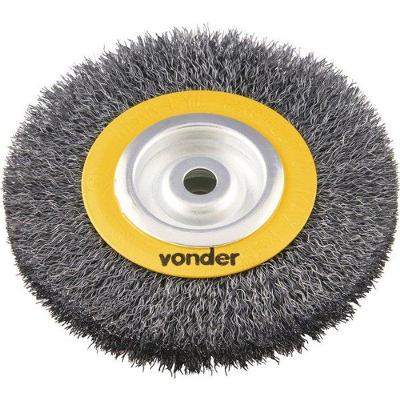 Escova Circular Ondulada 6X3/4 Furo 5/8 Aço Carbono Polido