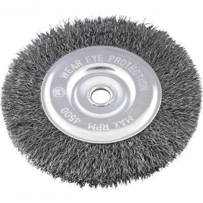 Escova Circular Ondulada 6X1/2 Furo 5/8 Aço Carbono Polido