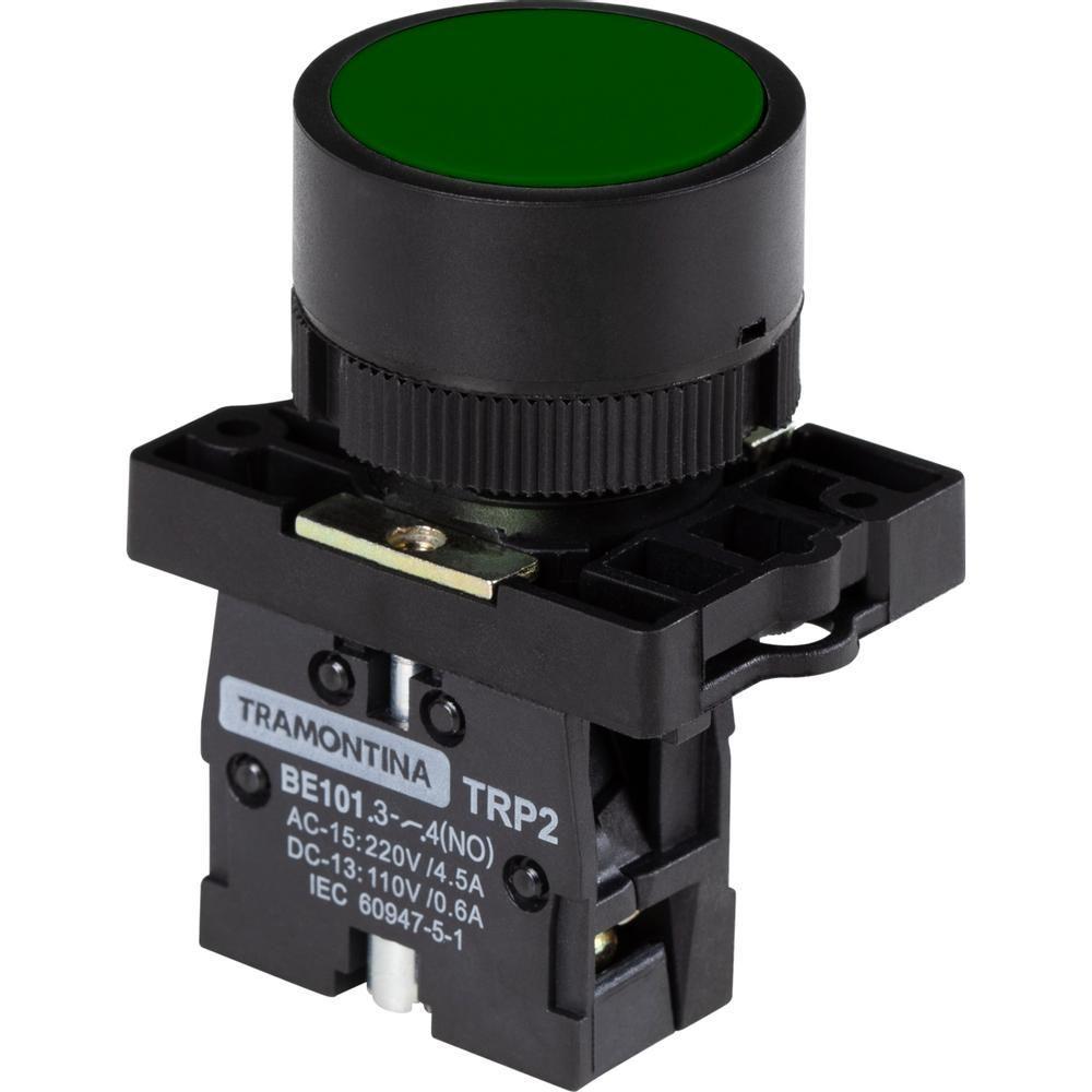 Botão De Impulso Trp2 Ea31 1Na Verde Com Base De Plástico - 2
