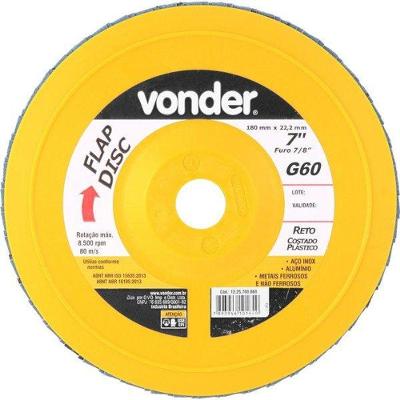 Flap Disc 7 G60 Costado Pvc Reto Para Aço Carbono E Inox -