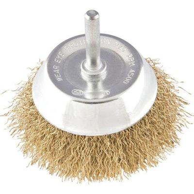 Escova Copo Ondulada 2 Haste 1/4 Aço Carbono Latonado 4500