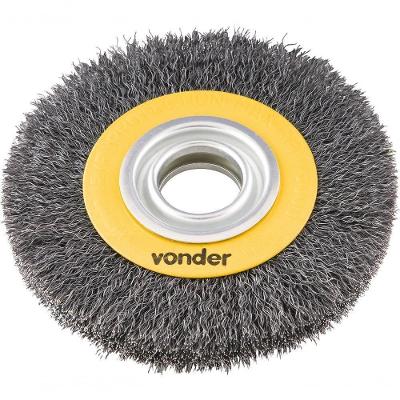 Escova Circular Ondulada 6X3/4 Furo 1.1/4 Aço Carbono Poli