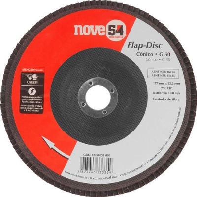 Flap-Disc Cônico 7" G50 Costado Fibra - Nove54