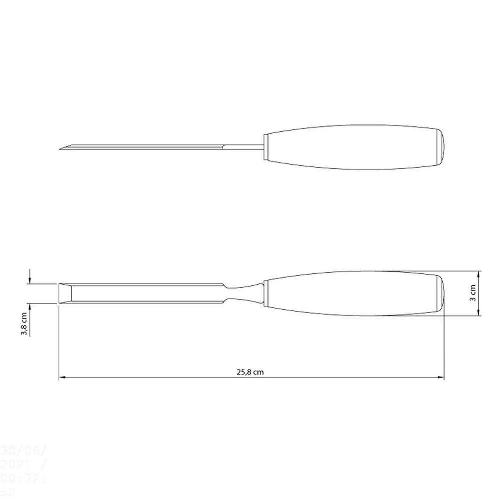Formão Chanfrado 1.1/2" Tramontina Em Aço Cromo Vanádio Com Cabo Injetado Tramontina - 2