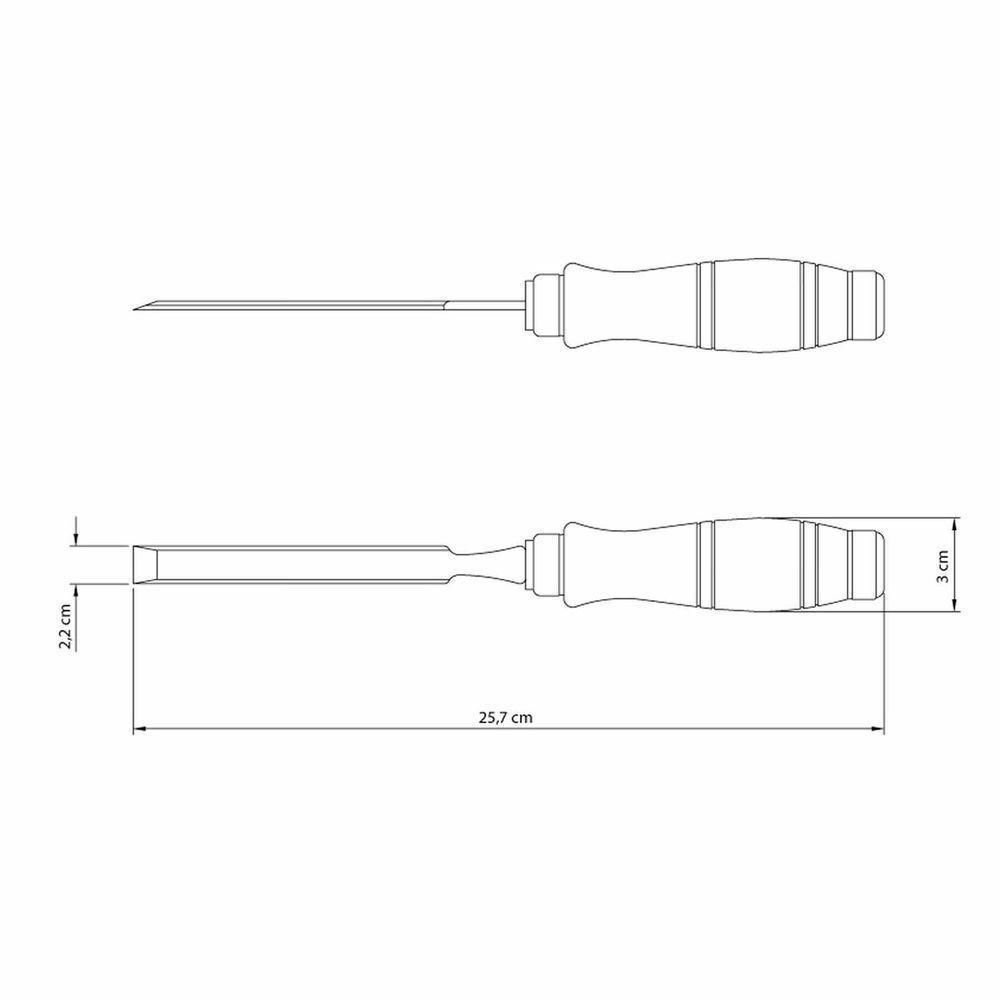Formão Chanfrado 7/8" Tramontina Em Aço Cromo Vanádio Com Cabo De Madeira Tramontina - 3
