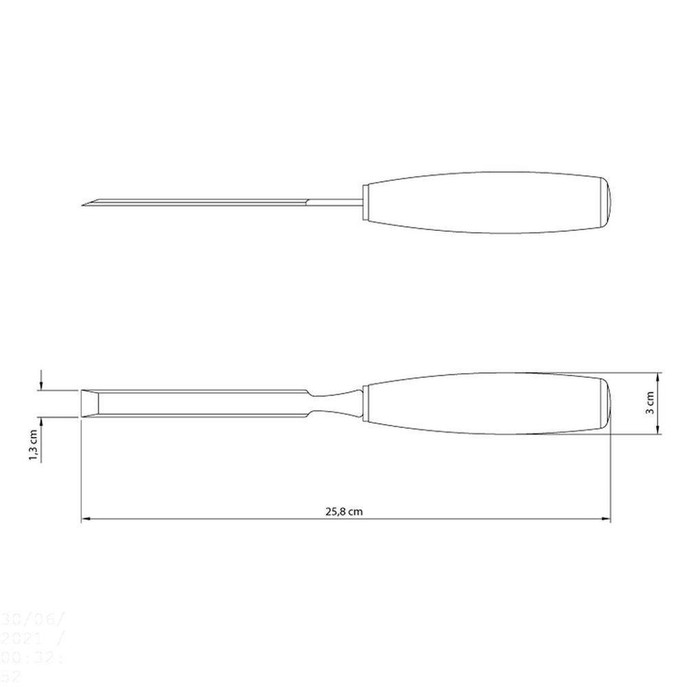 Formão Chanfrado 1/2" Tramontina Em Aço Cromo Vanádio Com Cabo Injetado Tramontina - 2
